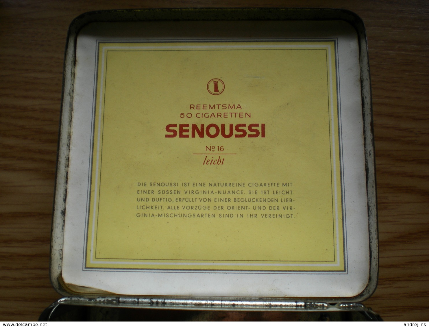 Old Tin Box Senoussi Reemtsma 50 Cigaretten Senoussi No 16 Leicht - Boites à Tabac Vides