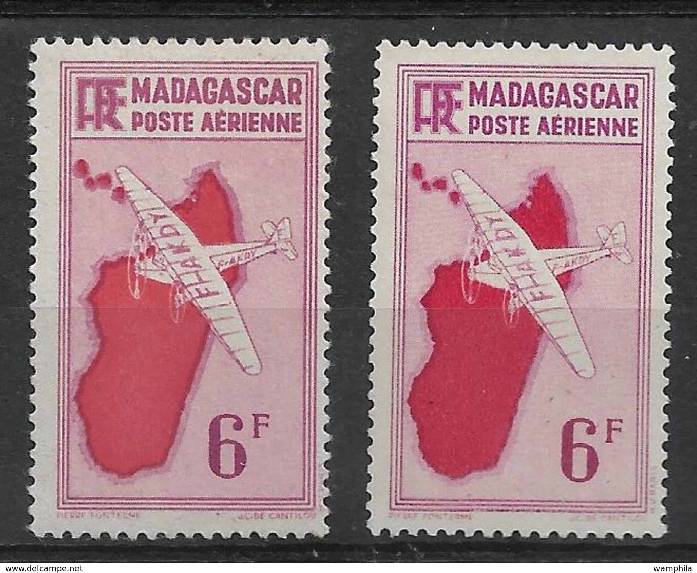 Madagascar P.A Un Lot De Neufs  Dont Variété Cartes Rouge Et Carmin - Ungebraucht