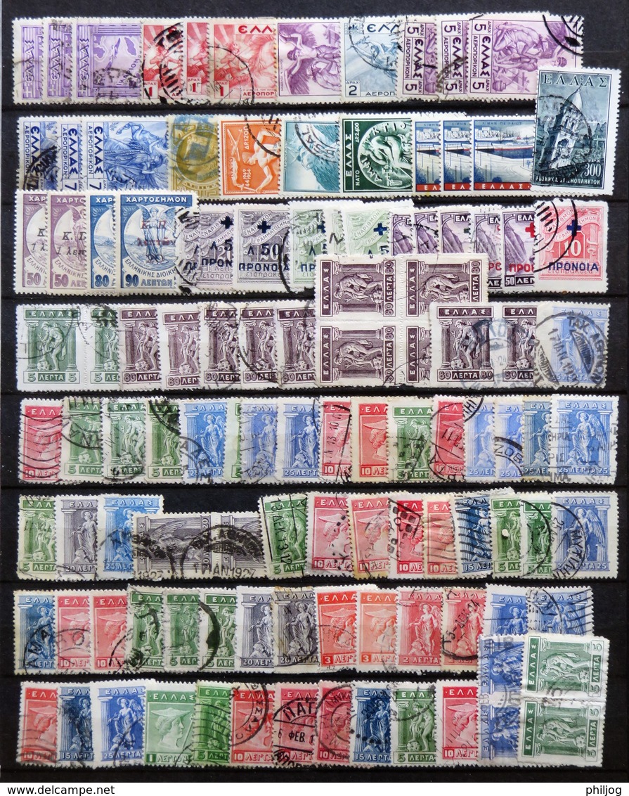 Grece - Greece - Griechenland - Lot de 650 timbres oblitérés - 650 used stamps - 650 gestempelten Marken