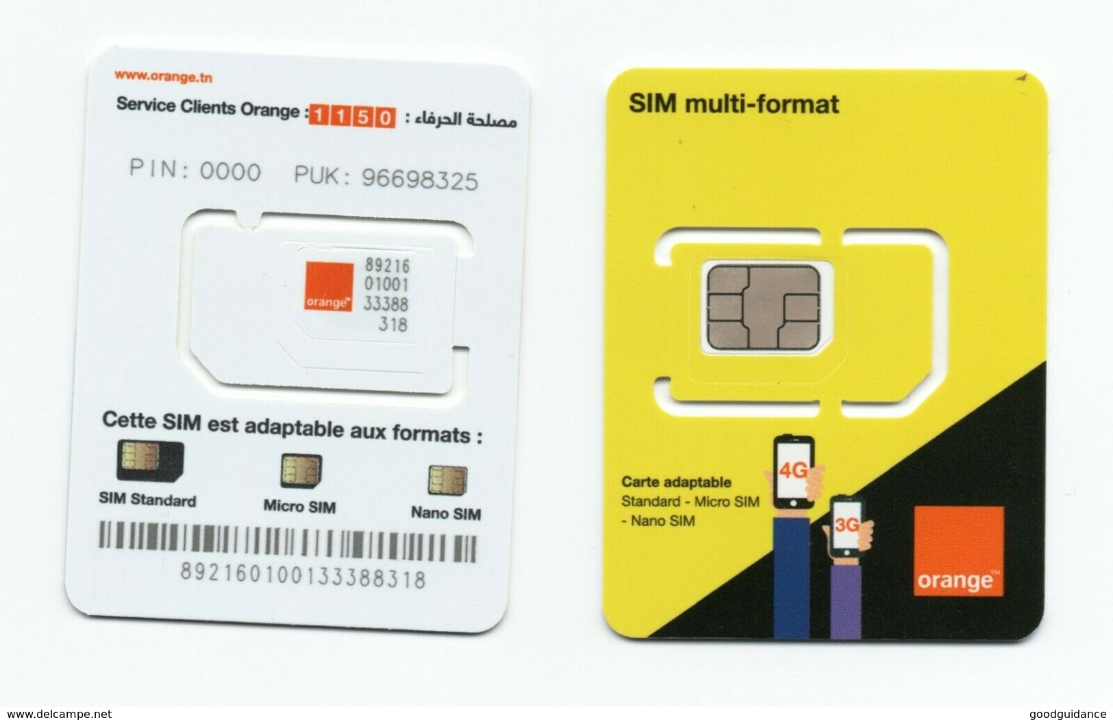 Tunisia- Tunisie - SIM card - Orange - 4G - Unused- Excellent quality