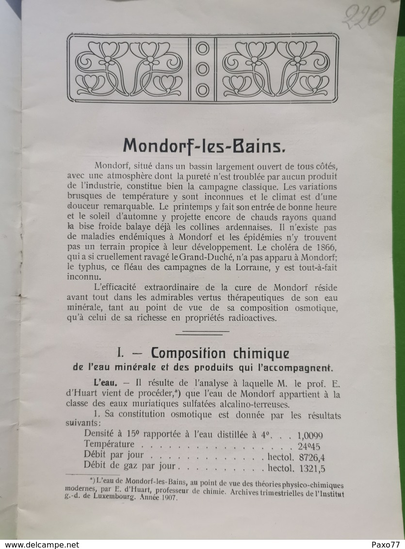 Livre Mondorf-les-bains, Grand Duché De Luxembourg. - Autres & Non Classés