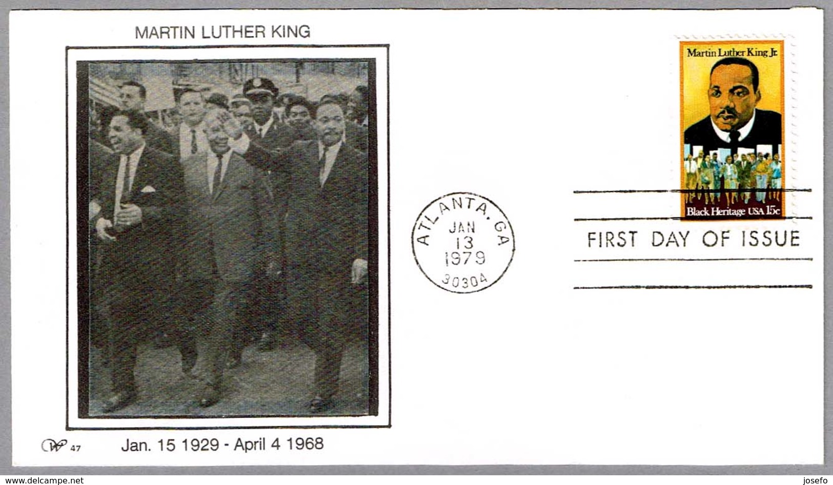50 Años Nacimiento De MARTIN LUTHER KING. FDC Atlanta GA 1979 - Martin Luther King