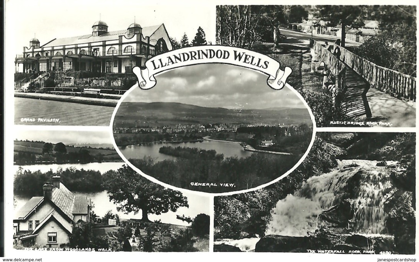 REAL PHOTOGRAPHIC POSTCARD - MULTI VIEW - LLANDRINDOD WELLS - LOCAL PUBLISHER - Radnorshire