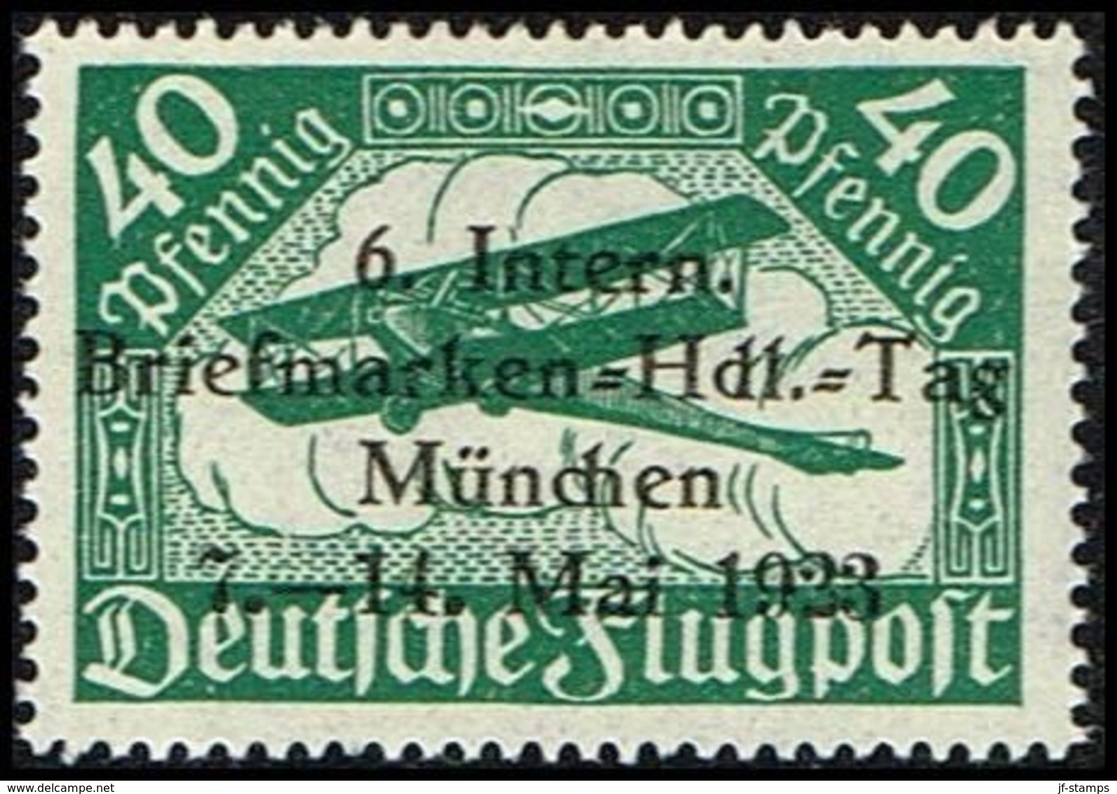 1923. Deutsches Reich 40 Pfennig Deutsche Flugpost 6. Intern. Briefmarken- Hdl - Tag ... (Michel 112) - JF361014 - Abarten & Kuriositäten