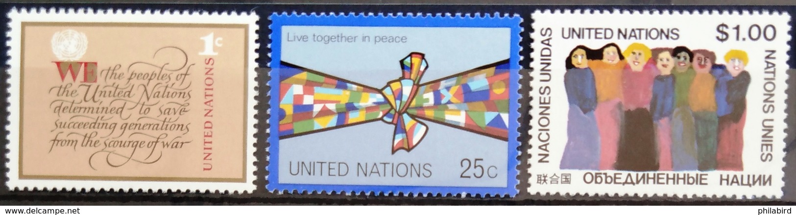 NATIONS-UNIS  NEW YORK                   N° 283/285                     NEUF** - Unused Stamps