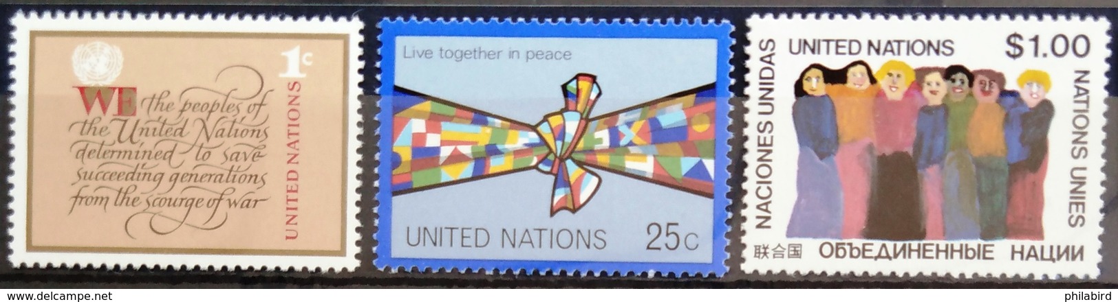 NATIONS-UNIS  NEW YORK                   N° 283/285                     NEUF** - Neufs