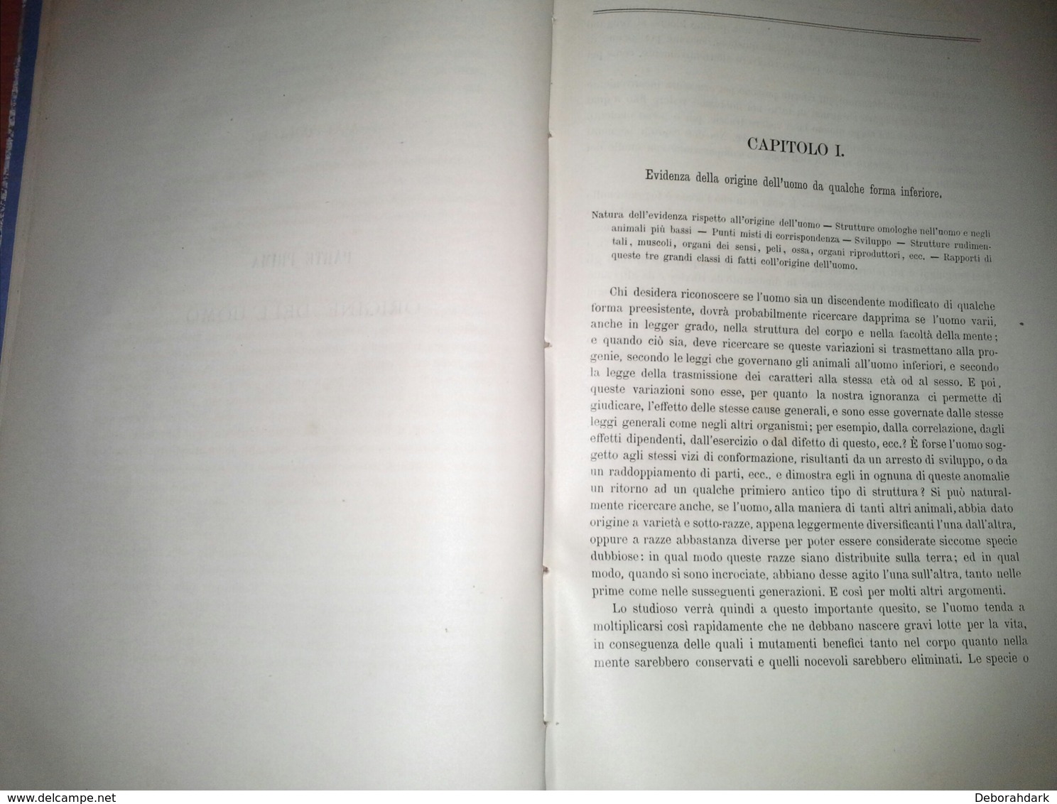 LIBRO L'ORIGINE DELL'UOMO La Scelta In Rapporto Col Sesso DI CARLO DARWIN - Medecine, Psychology