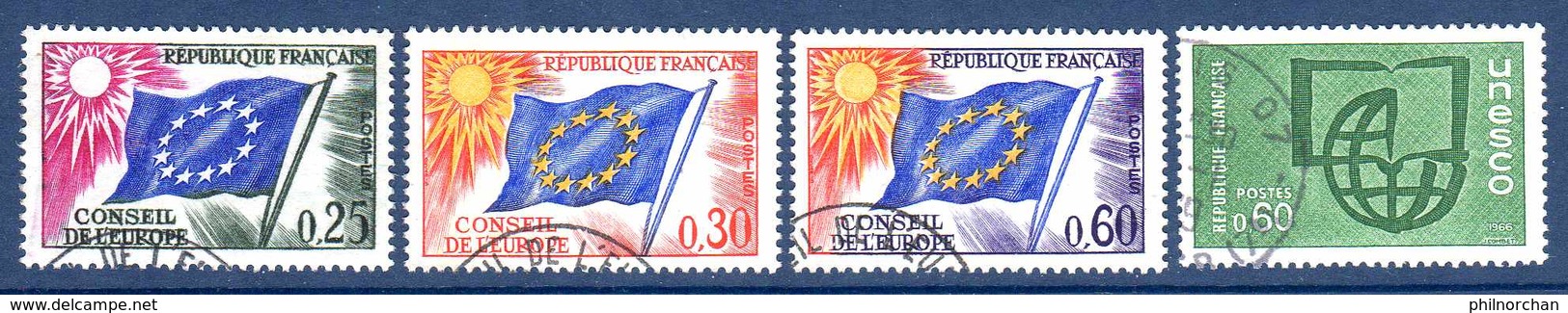 Unesco 1963/66 Oblitérés N°28,30,34,38   TB    0,50 € (cote 5,75 €  4 Valeurs) - Oblitérés