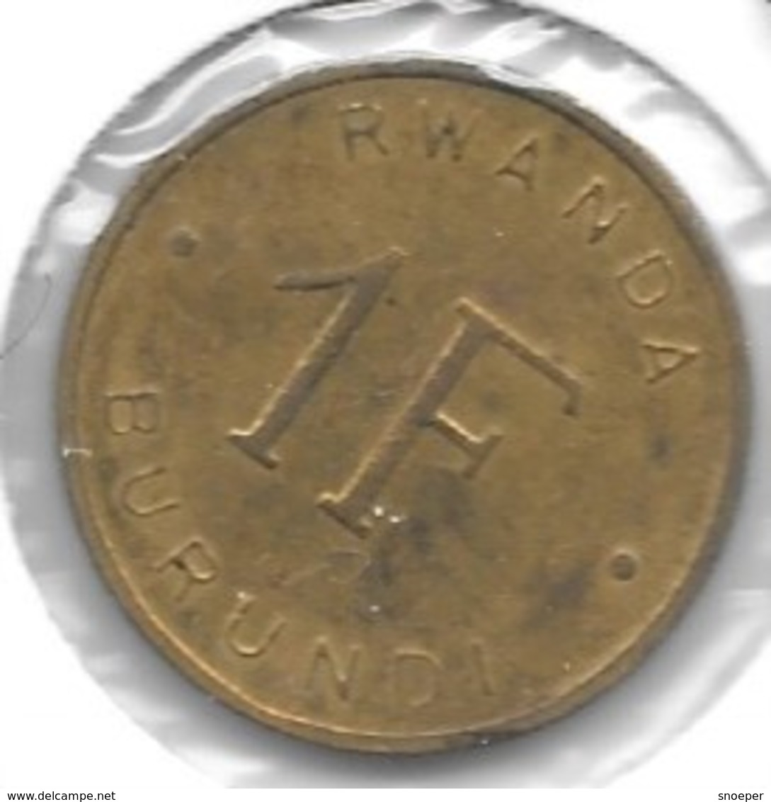 *belgian Congo Ruanda-burundi  1 Franc 1960  Km 1  Vf+ - 1951-1960: Baldovino I