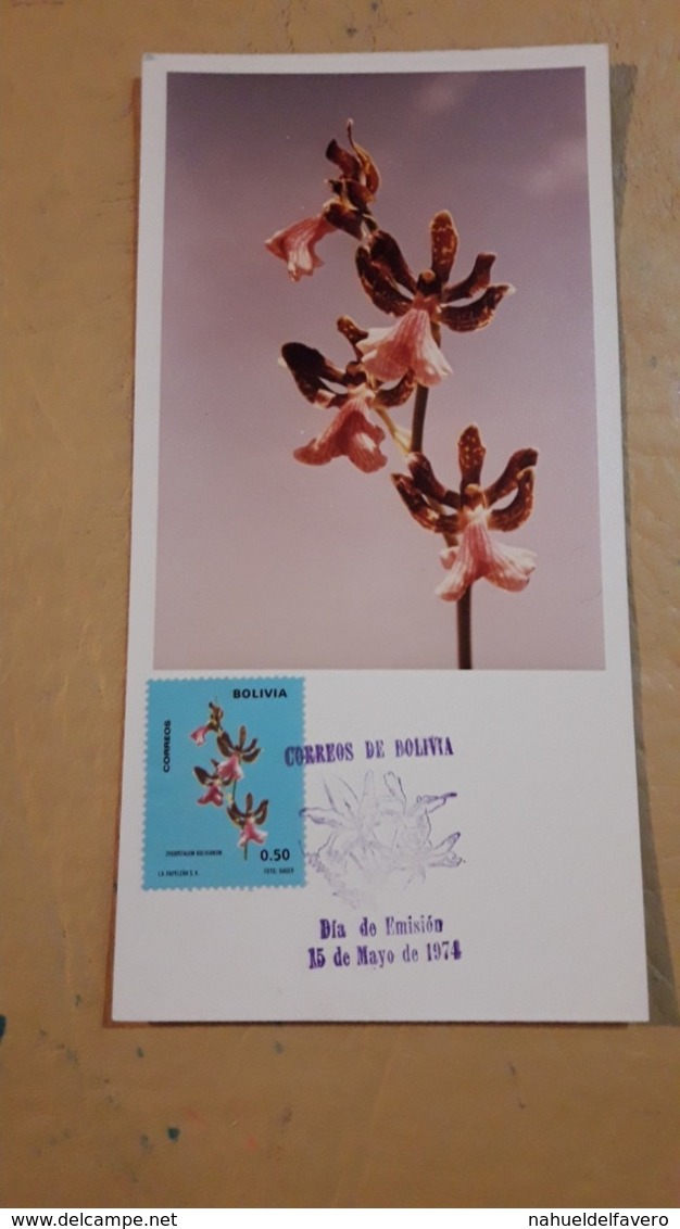 Bolivie Premier Jour D'émission Des Orchidées 1974 - Orchidee