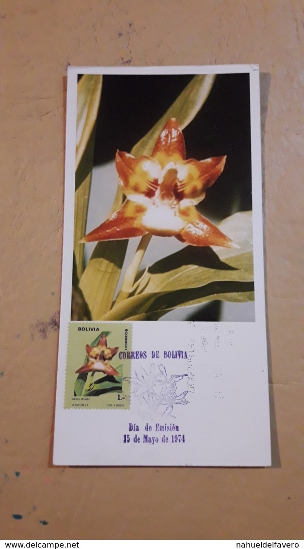 Bolivie Premier Jour D'émission Des Orchidées 1974 - Orchideen