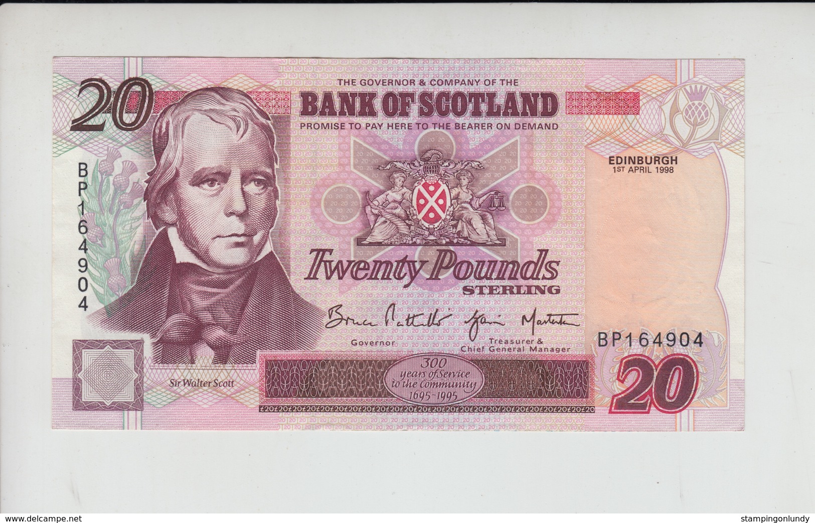 AB119. Bank Of Scotland £20 Banknote 1st April 1998. #BP164904. FREE UK P+P - 20 Pounds