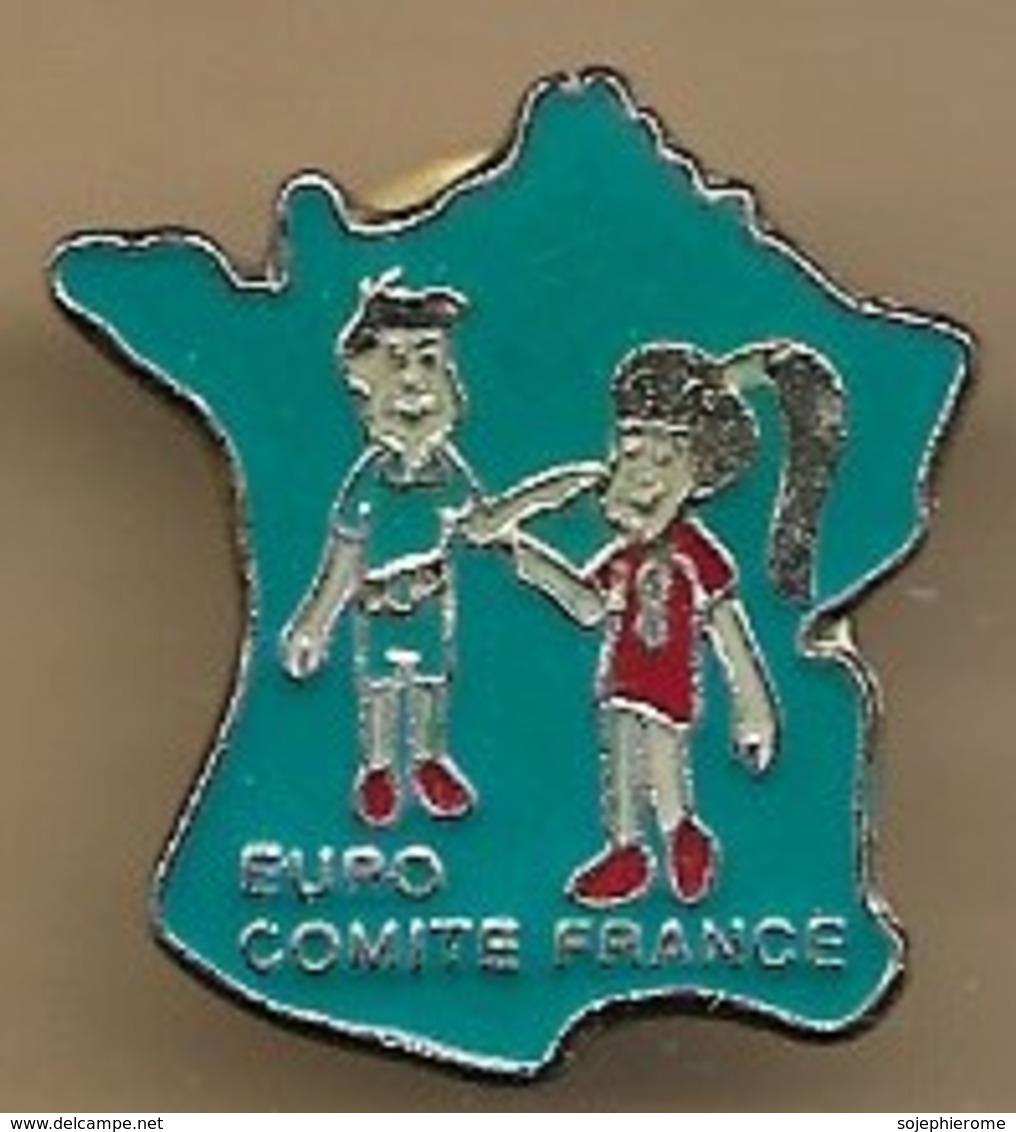 Pin's "Euro Comité France" Carte France Métropolitaine Propagande Européiste (1992 Traité De Maastricht ?) - Administración