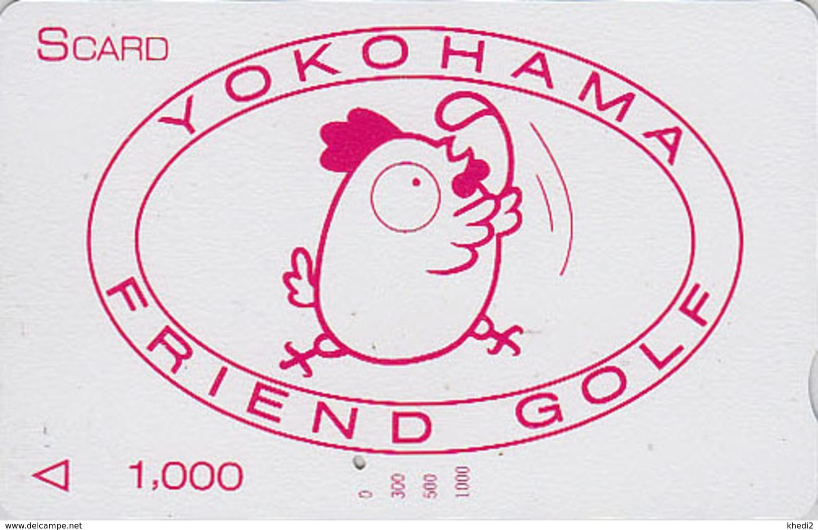 Carte Japon - Sport - YOKOHAMA FRIEND GOLF - Animal Oiseau - COQ 1000  - ROOSTER Bird Japan Prepaid Member's Card - 451 - Galline & Gallinaceo