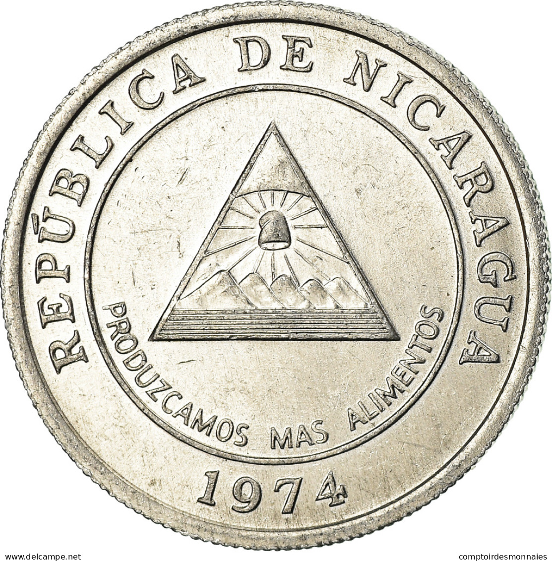 Monnaie, Nicaragua, 5 Centavos, 1974, TTB, Aluminium, KM:28 - Nicaragua