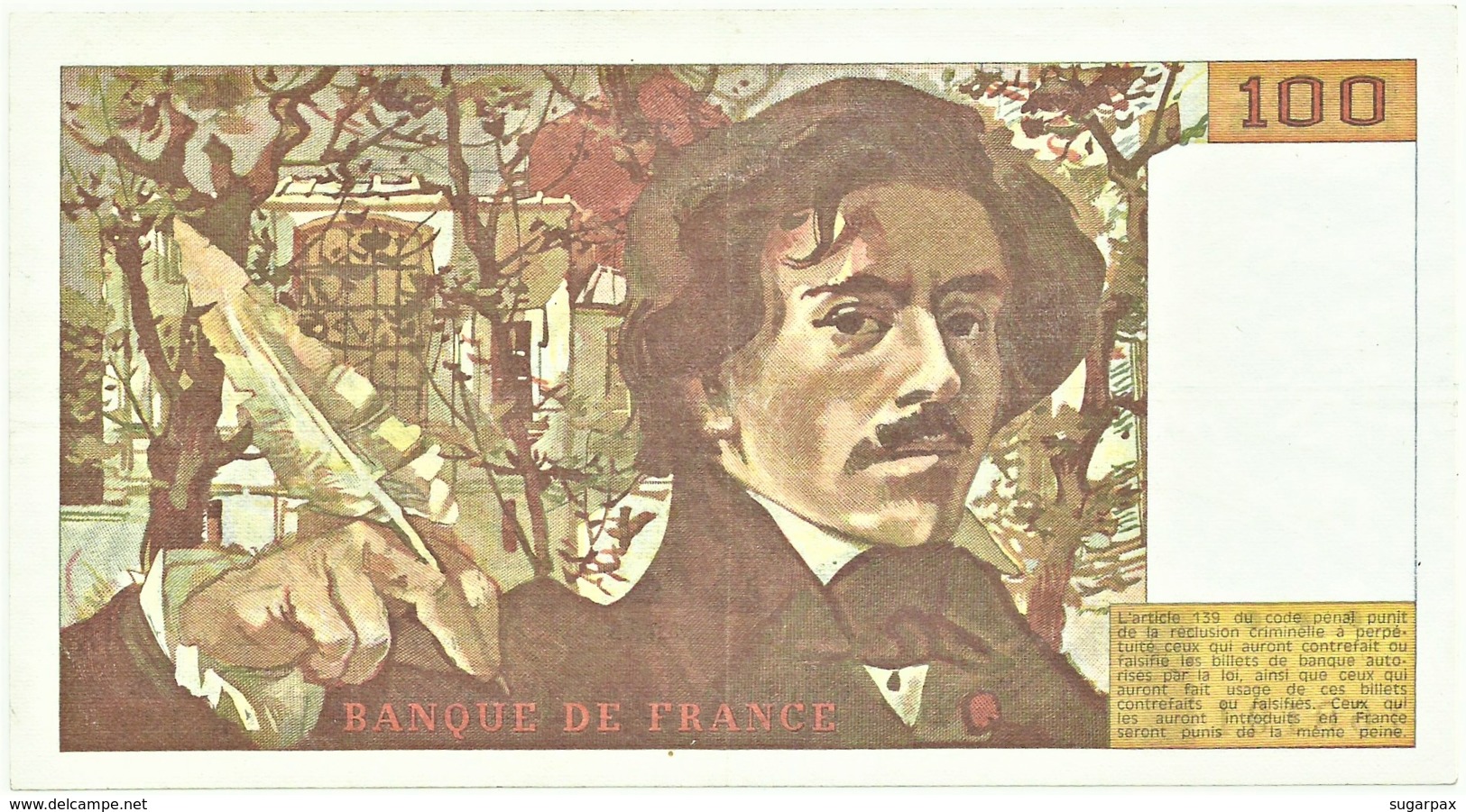 FRANCE - 100 Francs - 1989 - P 154.d - Serie R. 147 - EUGÈNE DELACROIX - 100 F 1978-1995 ''Delacroix''