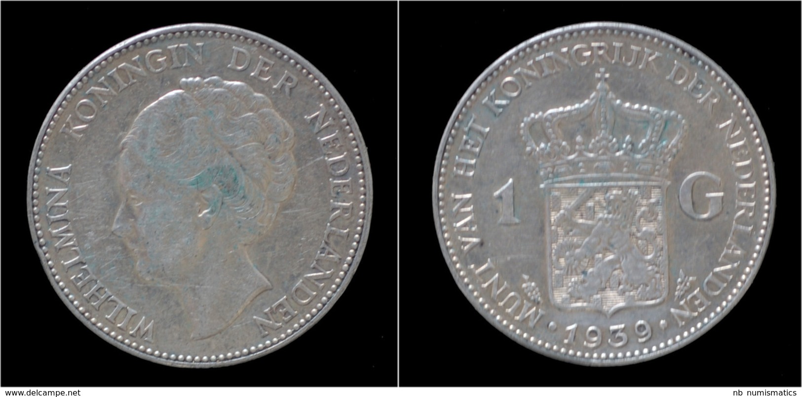 Netherlands Wilhelmina I 1 Gulden 1939 - 1 Gulden