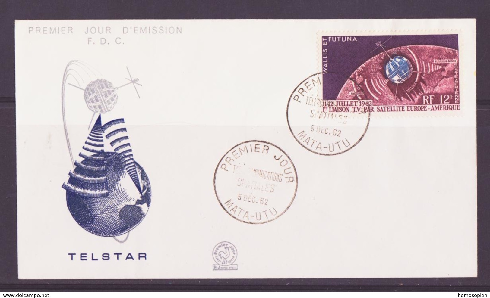 Espace 1962 - Wallis Et Futuna - Uvea - Wallis FDC Y&T N°PA20 - Michel N°F201 - 12f Satellite Telstar - Oceania