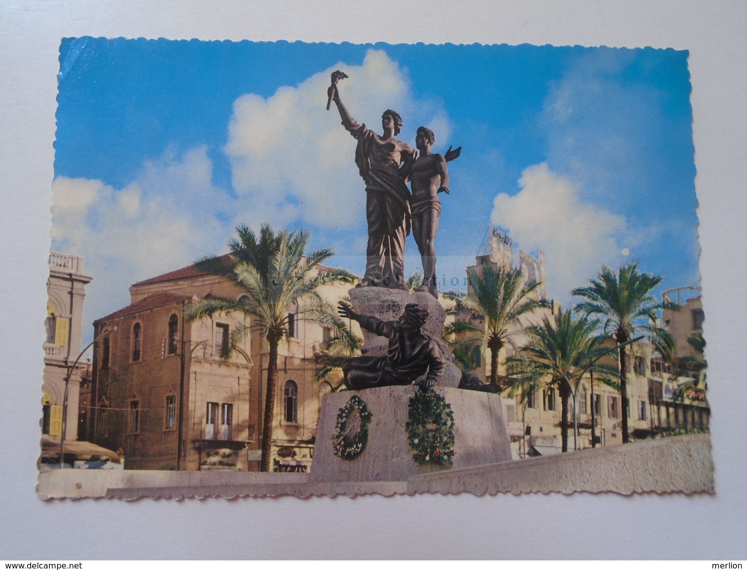 ZA275.26  LEBANON  LIBAN  -Postcard Cancel Beyrouth  Beirut  Stamp Commemorating The Martyrs PU 1962  Martyr's Monument - Liban