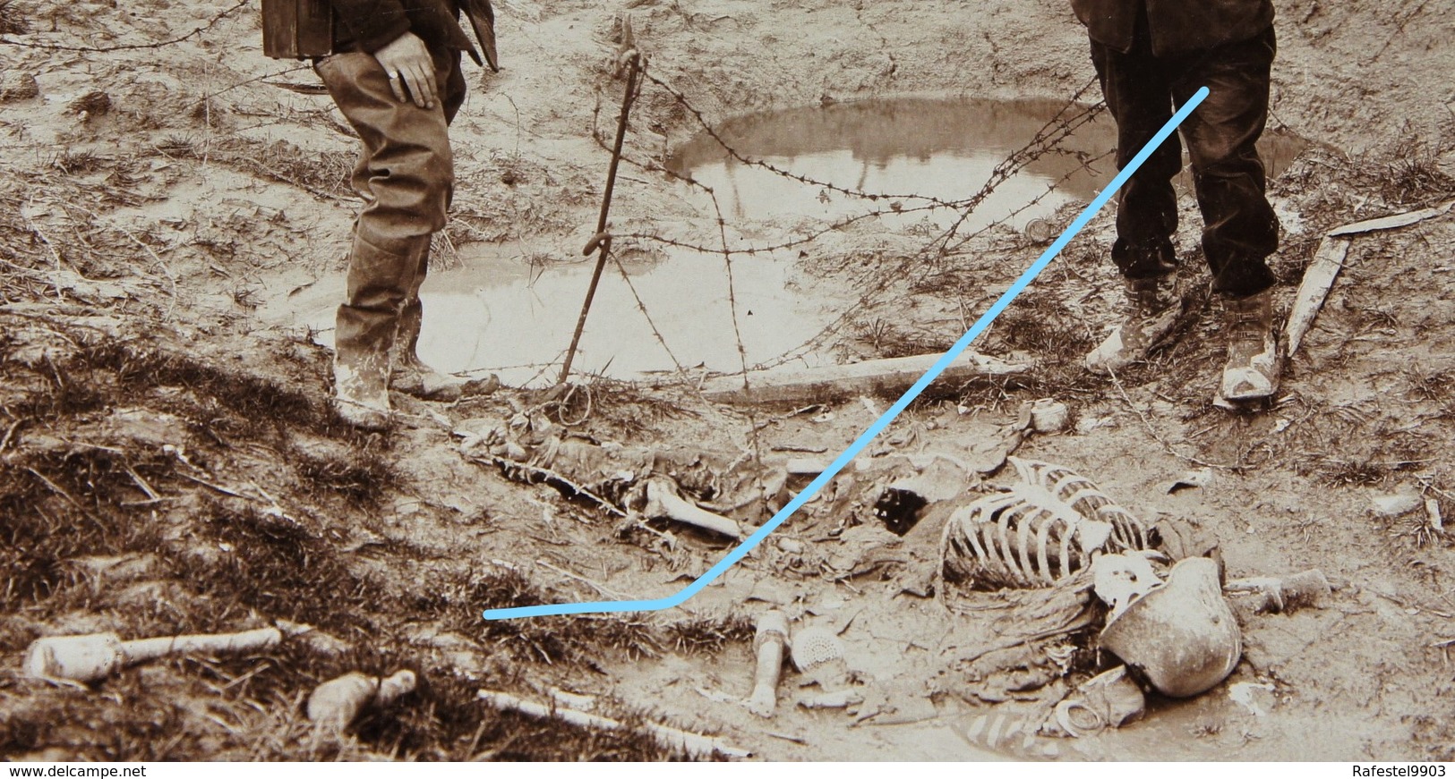 Photo POST MORTEM Dead German Soldier Belgian Front 1918 NIEUWPOORT St Georges IJZER Tranchées Grenade ABL - Guerre, Militaire