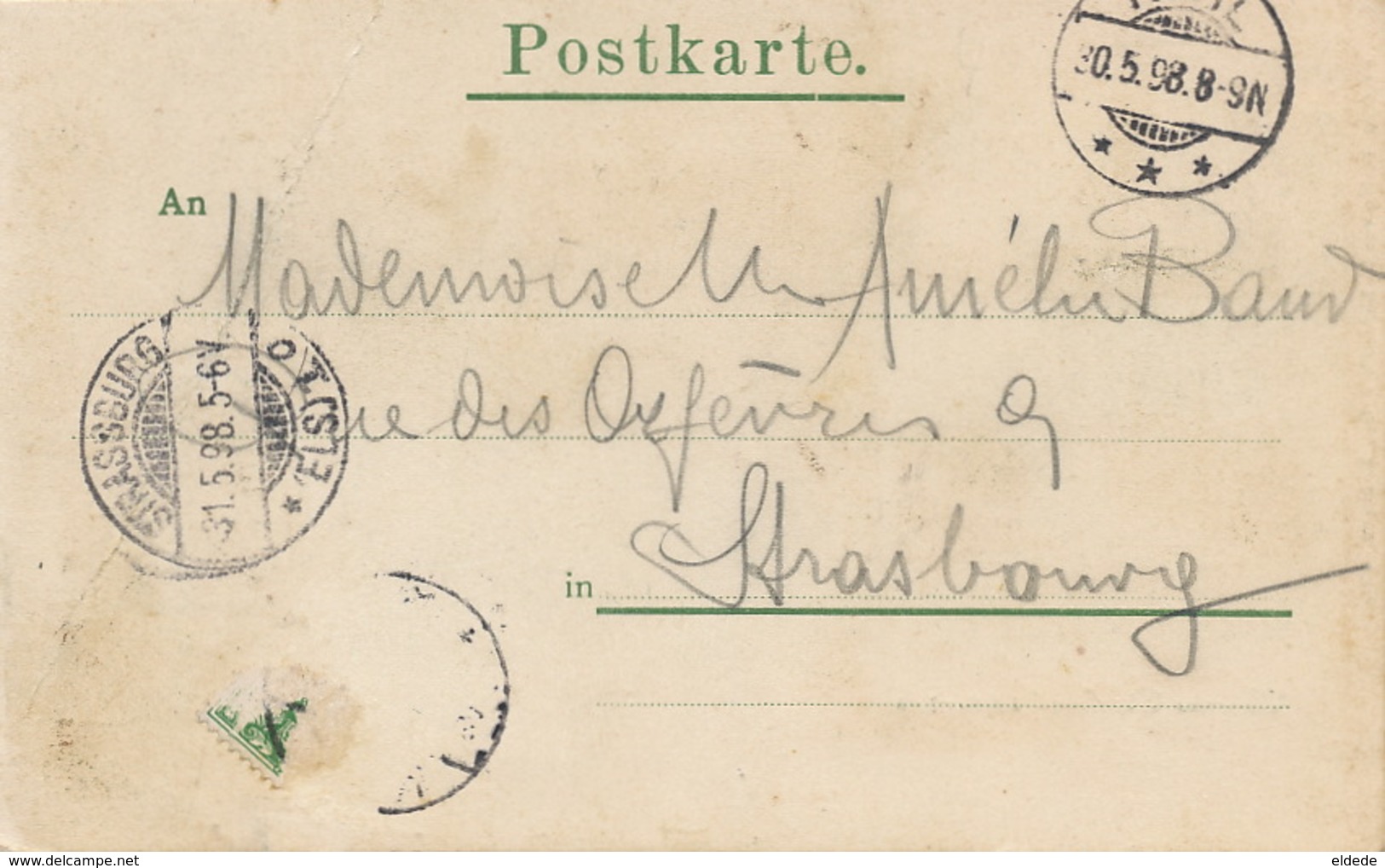 Turenne Denkmal Bei Sassbach.  Pioneer Card 1898  Edit Liebhardt Esslingen . Crease Right Side - Sasbach