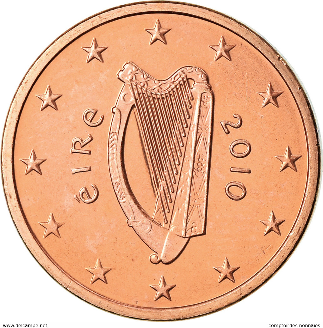 IRELAND REPUBLIC, 5 Euro Cent, 2010, BU, FDC, Copper Plated Steel, KM:34 - Irlanda