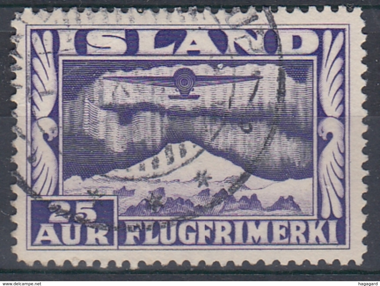 +M312. Iceland 1934. Airmail. Michel 177A. Used - Luchtpost