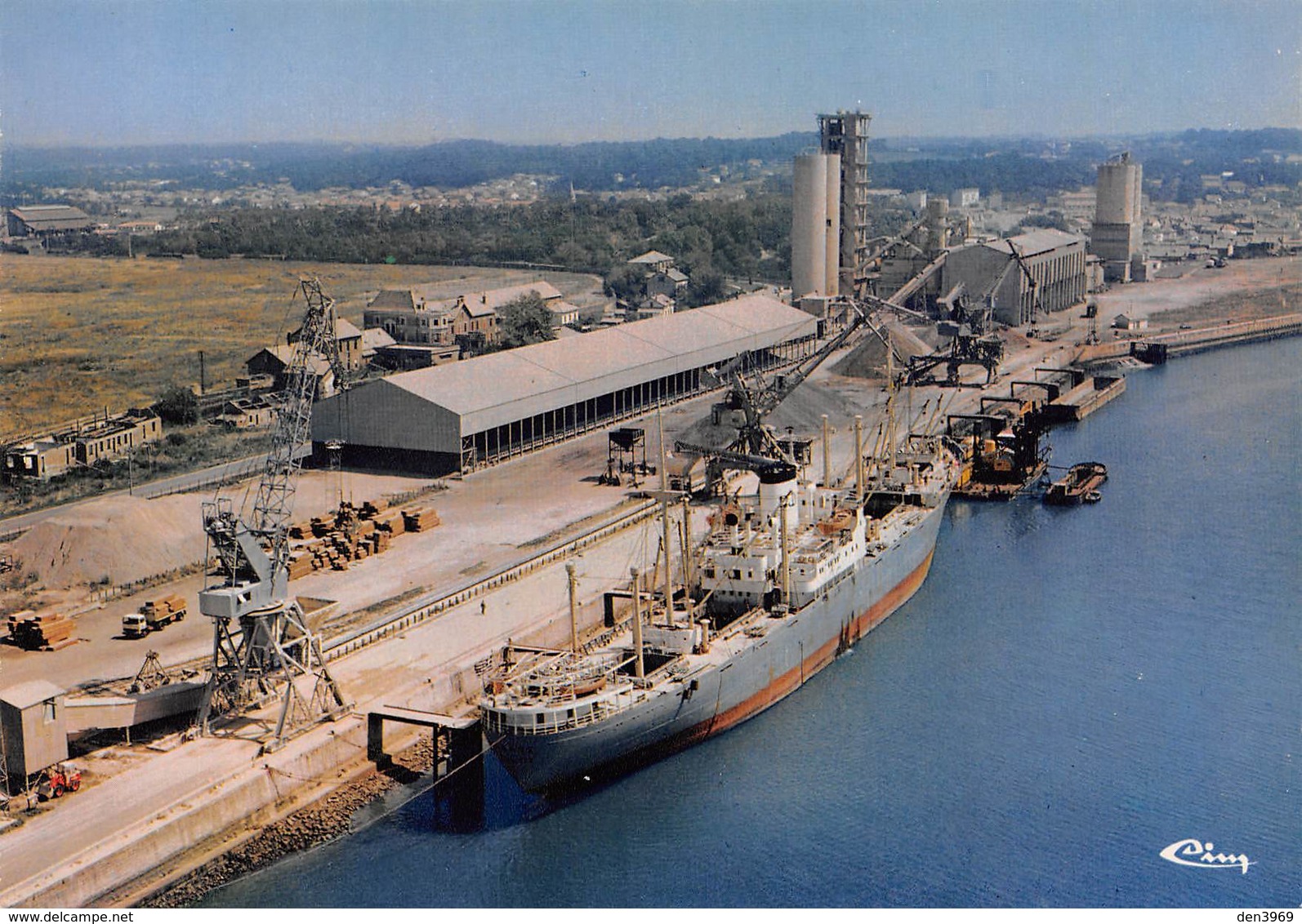 BOUCAU - Vue Aérienne - La Cimenterie - Bateau - Grues - Boucau