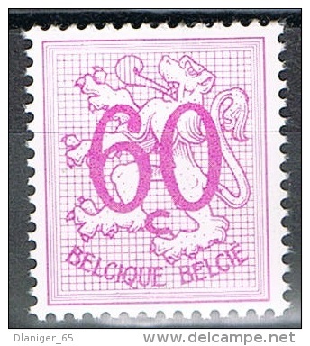 Année 1966 - COB 1370P3** -  Chiffre Sur Lion Heraldique -  60c Grand Format  -  Cote  0,80 &euro; - Neufs