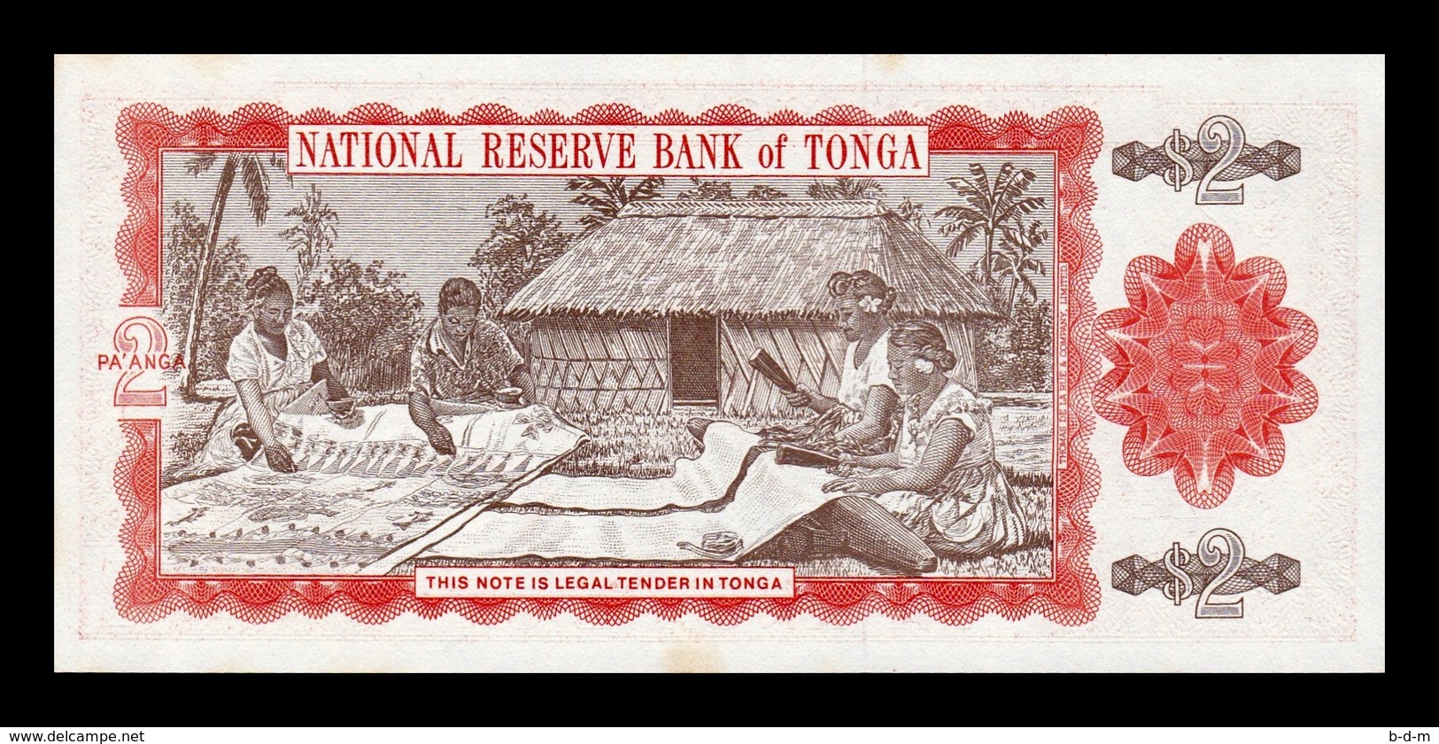 Tonga 2 Pa`anga 1992 Pick 26 Serie C/1 Low Serial SC UNC - Tonga