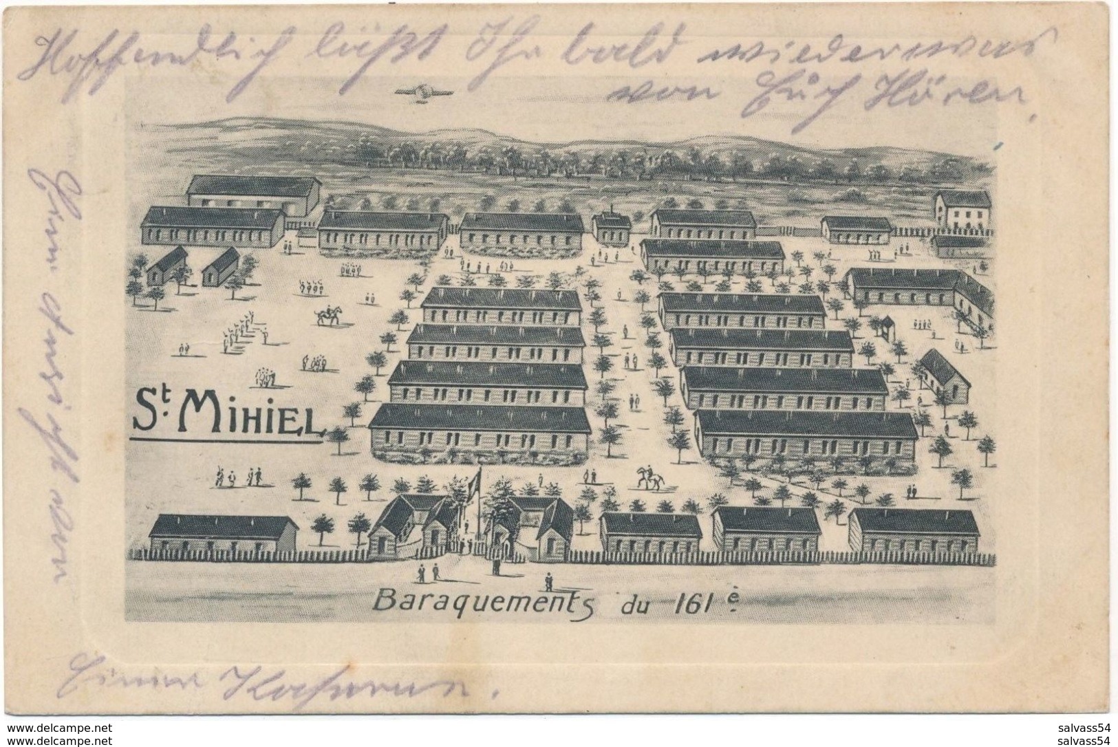 55) Saint-Mihiel : Baraquement Du 161e - La Carte A Voyagé Felpost Le 25.10.1914 - 1.WK - Illustration - Saint Mihiel