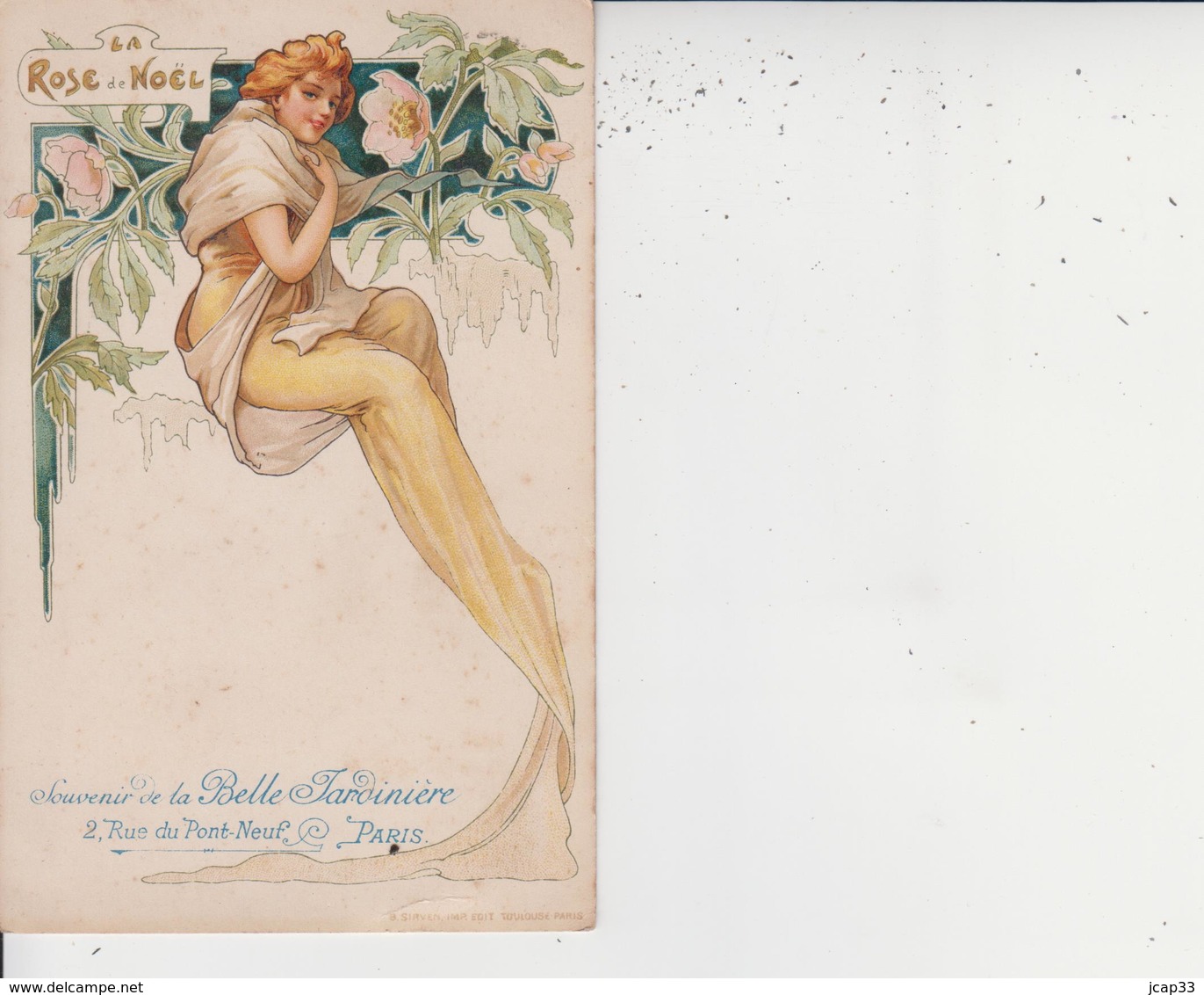 SOUVENIR DE LA BELLE JARDINIERE - PARIS  -  LA ROSE DE NOEL  - - Advertising