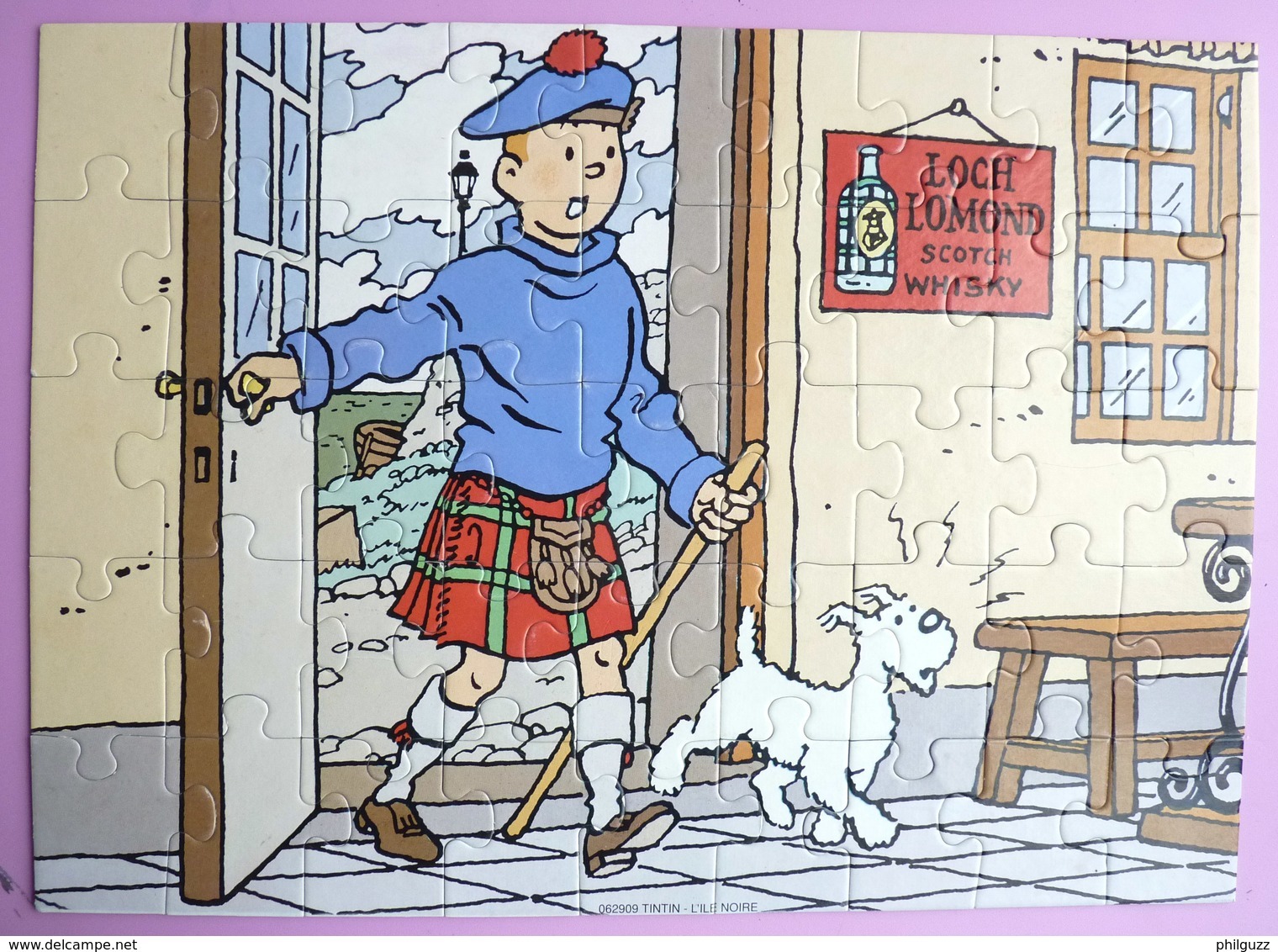 Puzzle NATHAN 45 Pièces 1995 - TINTIN  EN ECOSSE -  COMPLET AVEC POSTER (1) - Puzzles