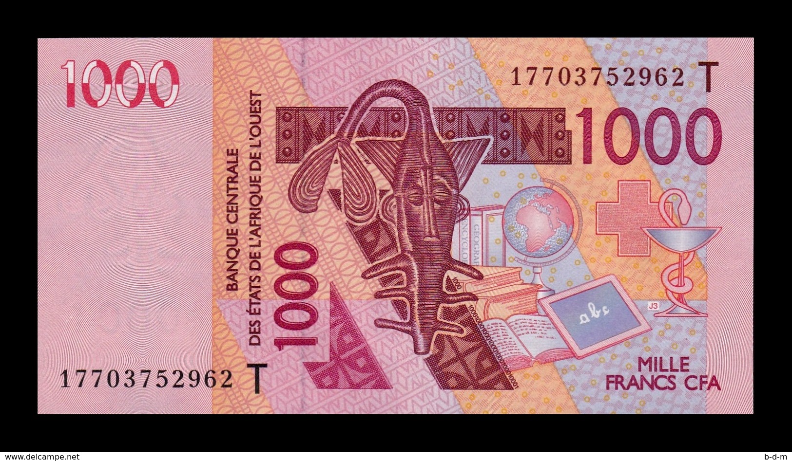 West African St. Togo 1000 Francs CFA 2017 Pick 815Tq SC UNC - Togo