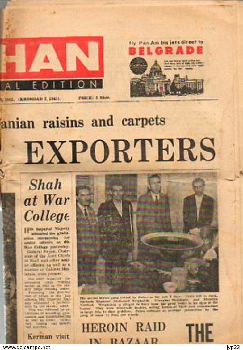 Journal En Anglais Kayhan Edition Internationale Tehran Téhéran Iran 23/05/1963 - Shah Lollobrigide Bhutto Sidecar Pub.. - Journalismus