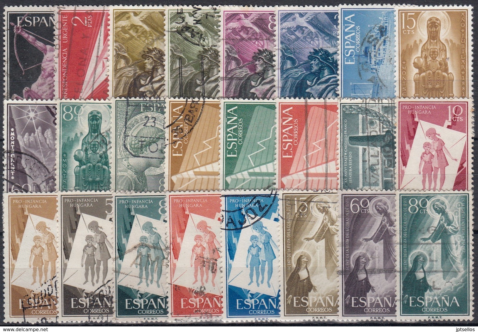 ESPAÑA 1956-1957 Nº 1185/1208 AÑOS COMPLETOS USADOS 24 SELLOS - Années Complètes