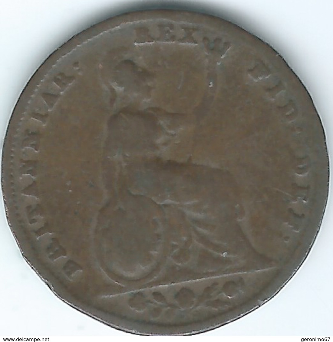 United Kingdom / Great Britain - 1834 - Farthing / ¼ Penny - William IV - KM705 - B. 1 Farthing