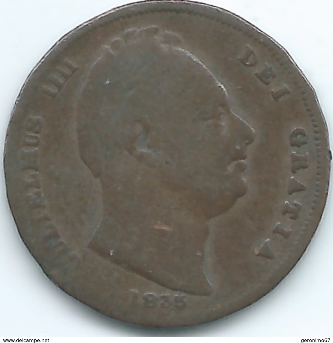 United Kingdom / Great Britain - 1834 - Farthing / ¼ Penny - William IV - KM705 - B. 1 Farthing