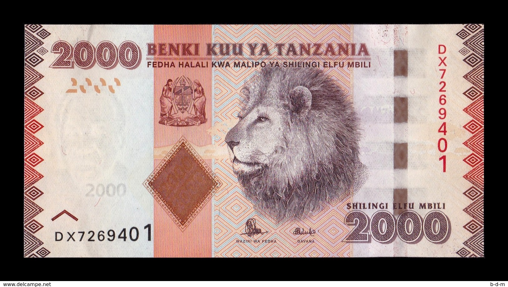 Tanzania 2000 Shillings 2015 Pick 42b SC UNC - Tansania