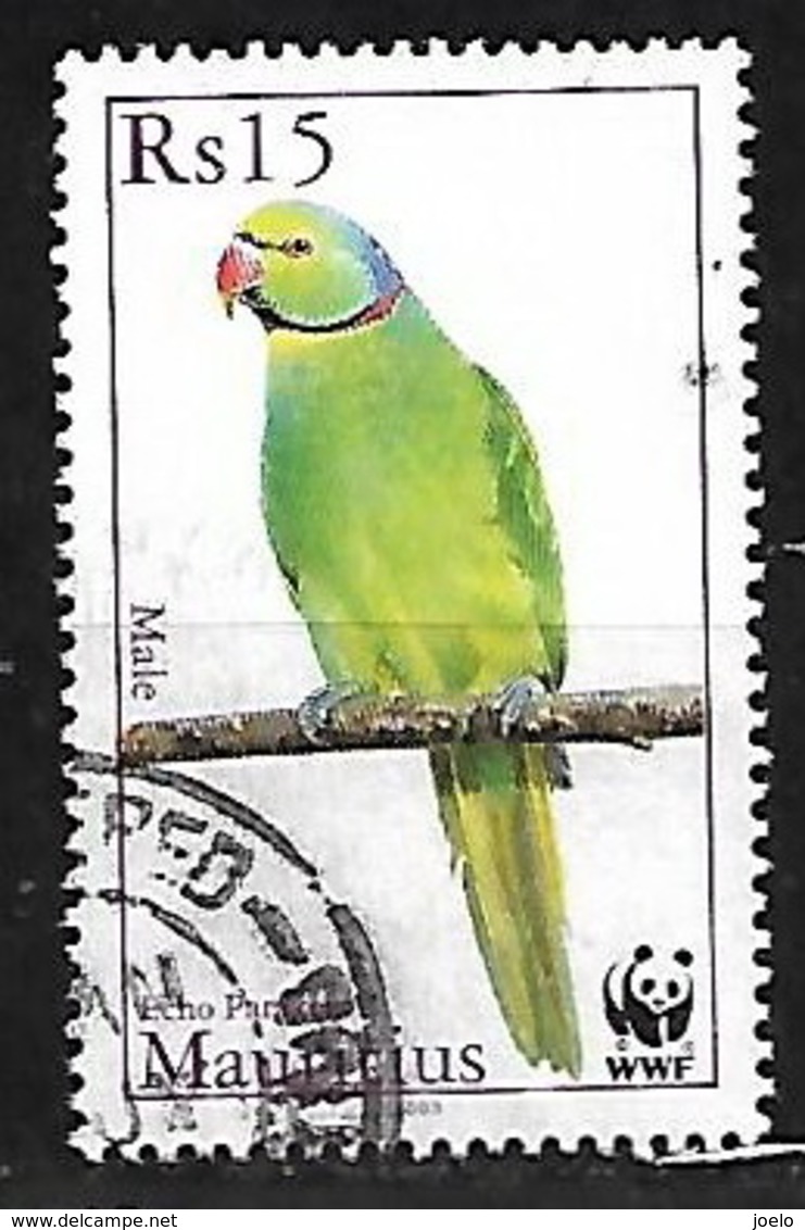 MAURITIUS 2003 WWF ECHO PARAKEET FU - Mauritius (1968-...)