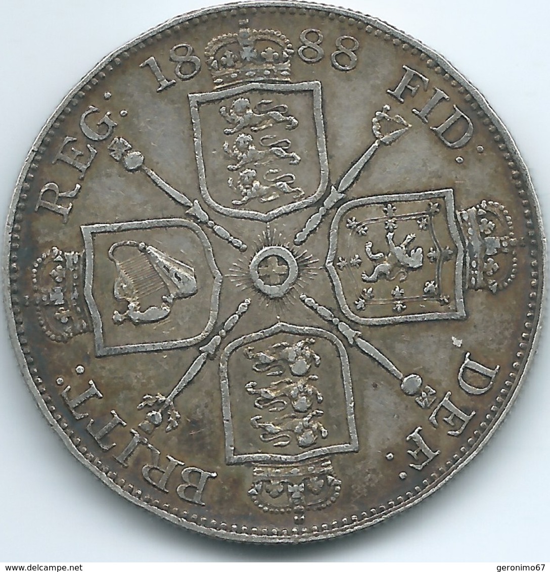 United Kingdom / Great Britain - 1888 - Double Florin - Victoria - KM763 - L. Double Florin