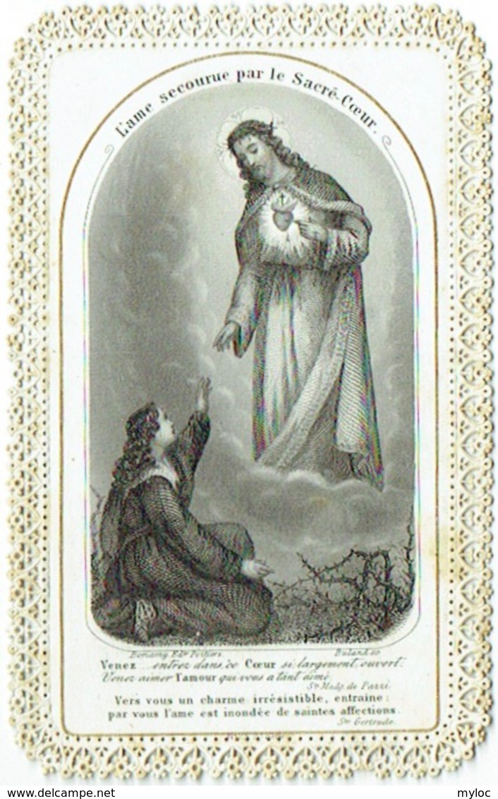 Image Religieuse. Canivet. Ed. Bonamy, Poitiers. Ame Secourue Par Sacré Coeur. - Images Religieuses