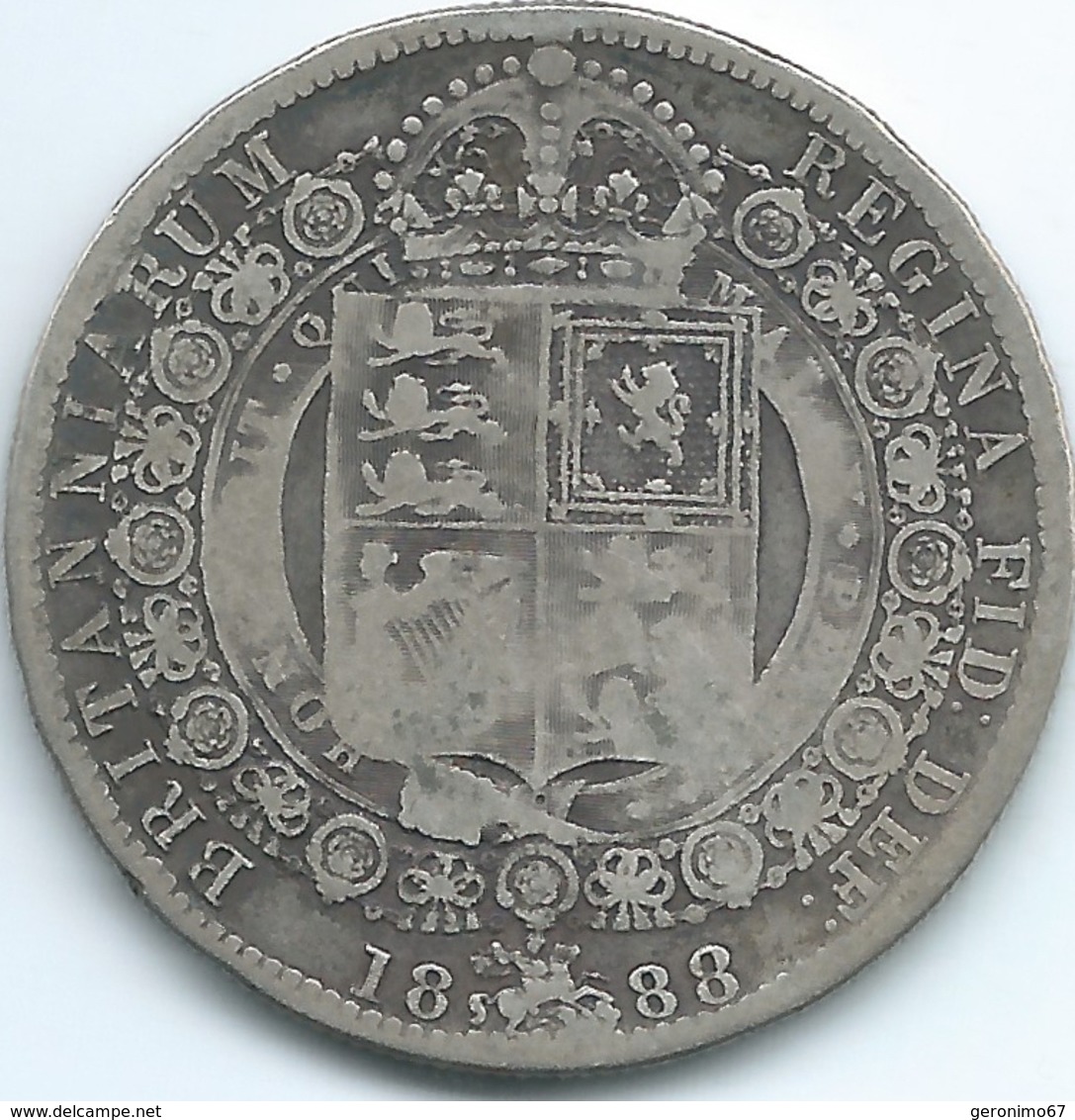 United Kingdom / Great Britain - 1888 - ½ Crown - Victoria - KM764 - K. 1/2 Crown