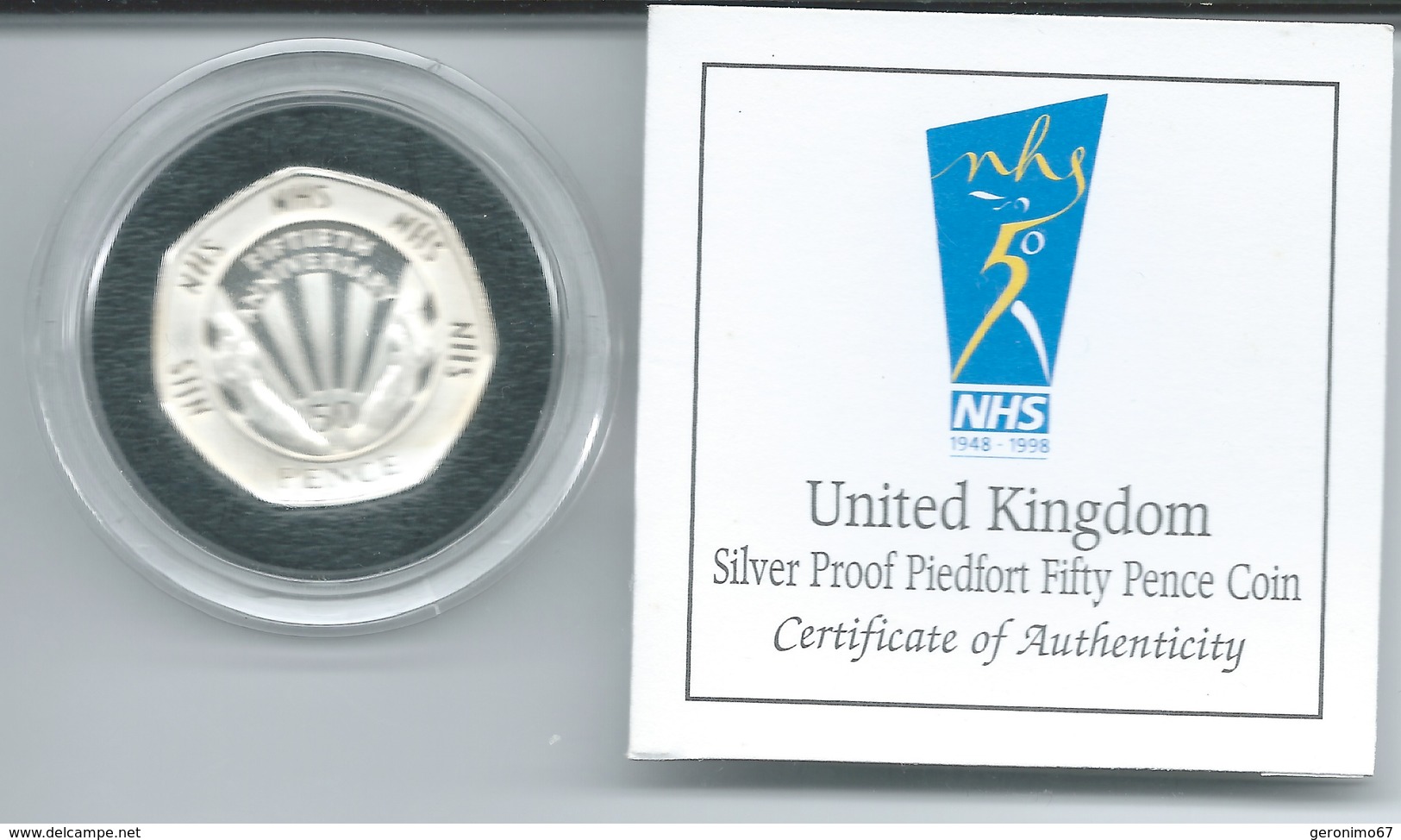 United Kingdom - 1998 - 50 Pence - NHS 50th Anniversary - Piedfort Silver Proof In Original Case With COA - Mint Sets & Proof Sets