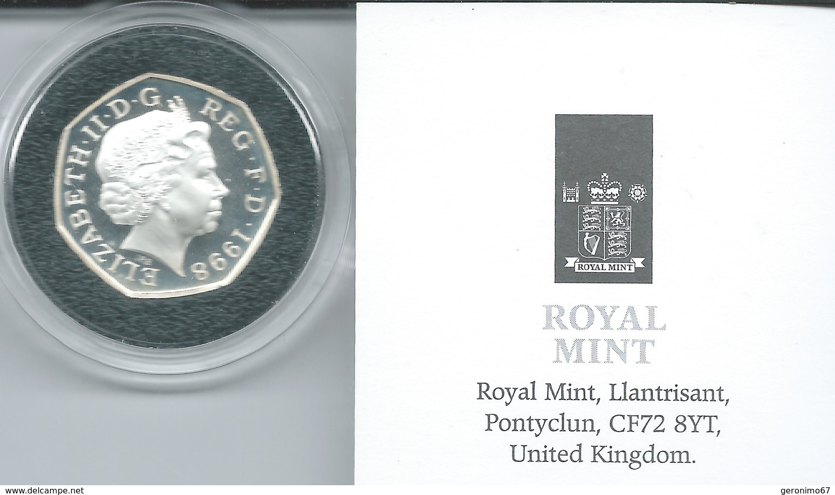 United Kingdom - 1998 - 50 Pence - NHS 50th Anniversary - Piedfort Silver Proof In Original Case With COA - Nieuwe Sets & Proefsets