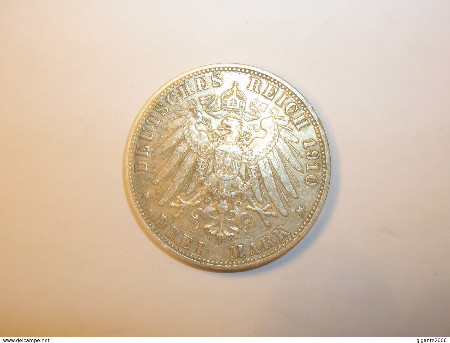 ALEMANIA-WURTTEMBERG- 3 MARCOS 1910 (809) - 2, 3 & 5 Mark Silber