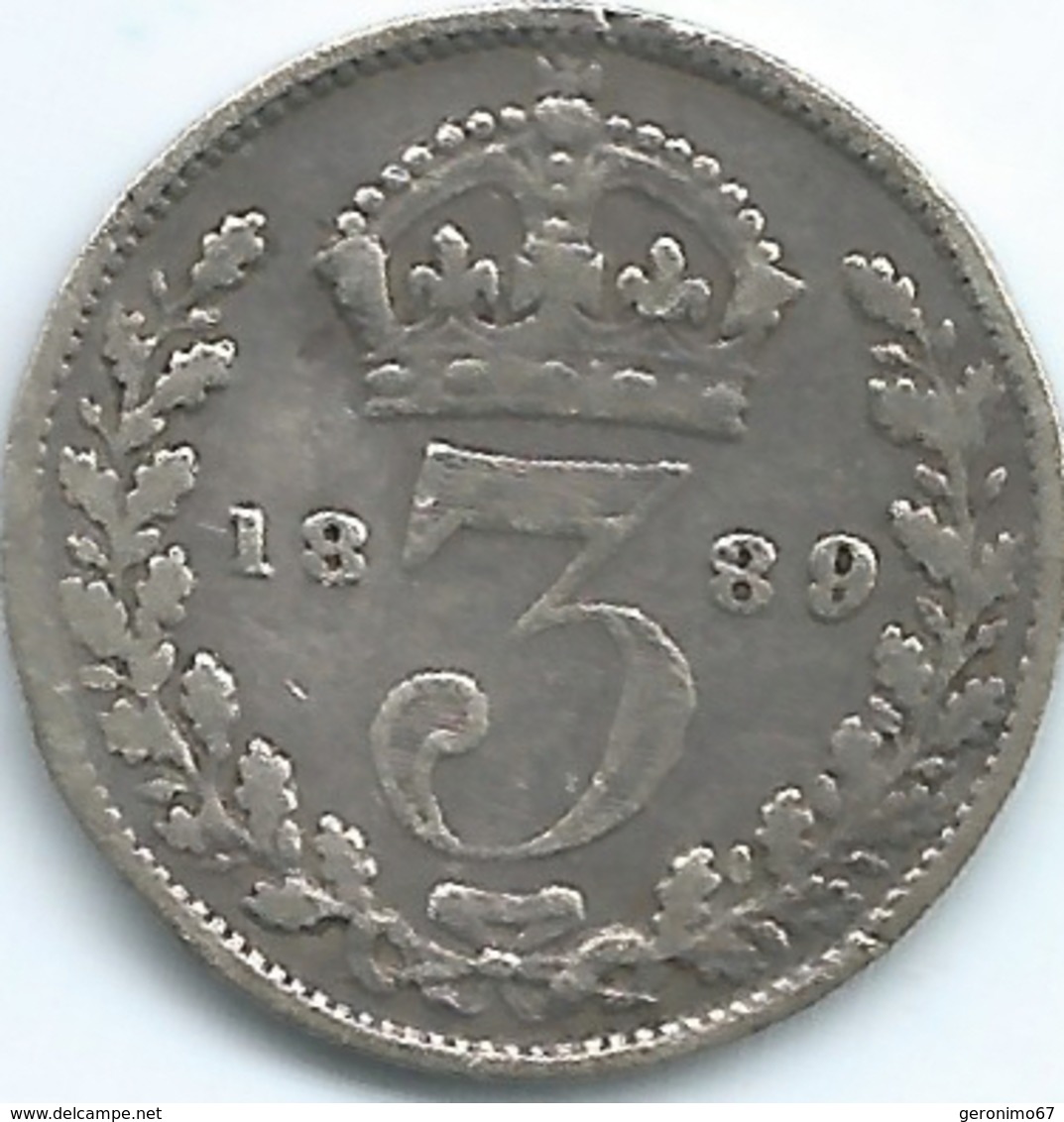 United Kingdom / Great Britain - 1889 - 3 Pence - Victoria - KM758 - F. 3 Pence