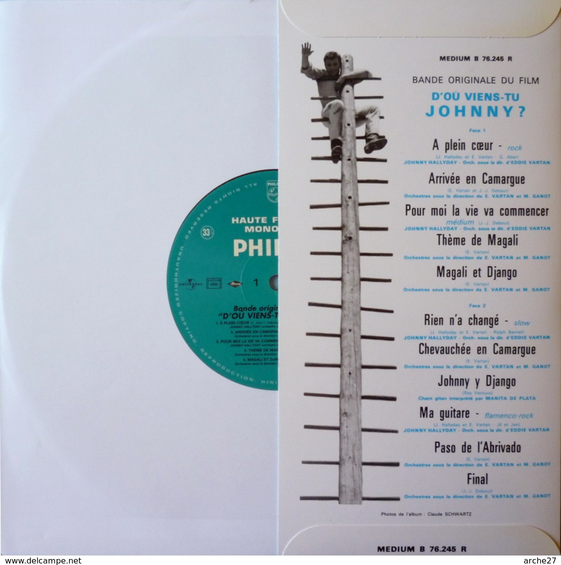 JOHNNY HALLYDAY - 25 Cm - 33T - Disque Vinyle - D'où Viens Tu Johnny - 63652 - Rock