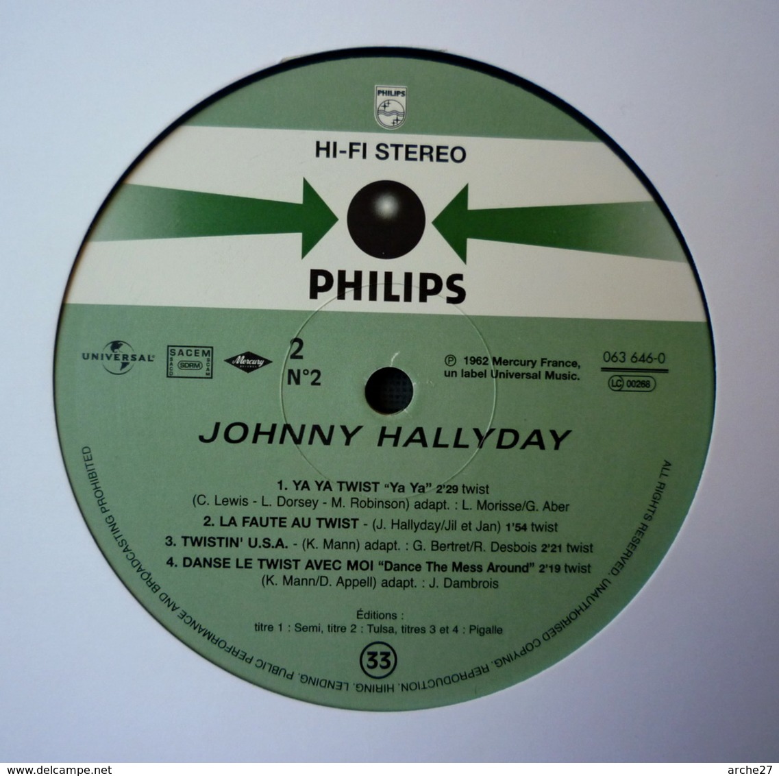 JOHNNY HALLYDAY - 25 Cm - 33T - Disque Vinyle - BOF Les Parisiennes - 63646 - Rock