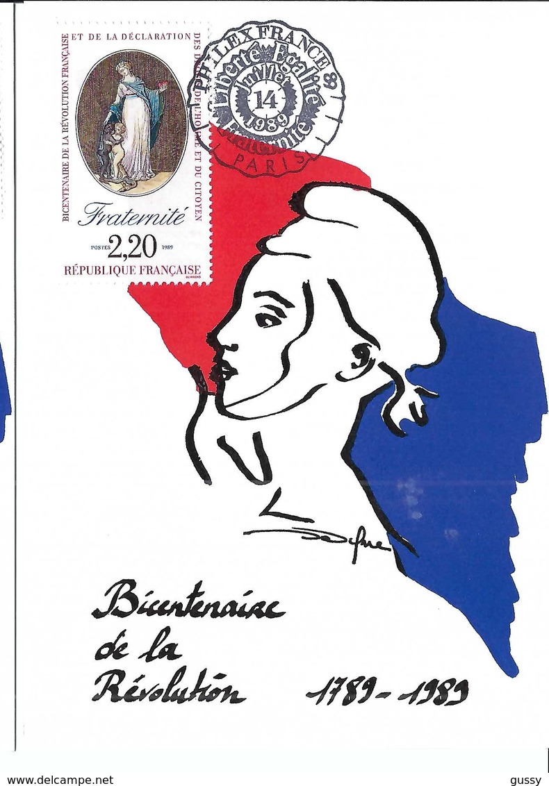 BICENTENAIRE DE LA REVOLUTION FRANCAISE 1789-1989: Jeu De 7 CP Obl. 'Exposition ''Philexfrance '89''  TTB - Franz. Revolution